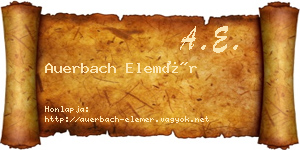 Auerbach Elemér névjegykártya